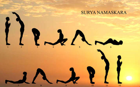 Hi,
Nice to meet you.  
Tomorrow is "21 June International Yoga day" and everyone around the world will perform yoga. In India every Saturday/ Wednesday in the morning school kids do several exercises along yoga. I don't know about all but beginner should know Surya Namaskara. I am posting a pic of Surya Naksara.
For your yoga learning I suggest you "internet" .
Read about yoga and learn its benefits .
As much as you know yoga than you do or learn yoga. Videos/Images are available.
And for the Surya Namaskara.
In English it's call "Sun Salutation"
Without the Sun, there will be no life on Earth. Surya Namaskar or Sun Salutation is a very ancient technique of paying respect or expressing gratitude to the Sun that is the source of all forms of life on the planet.
Now just knowing how to do Surya Namaskar is not enough. It is also important to understand the science behind this very ancient technique, because a deeper understanding will bring forth the right outlook and approach towards this very sacred and powerful yogic technique.
The Science behind Surya Namaskar
It has been said (by the ancient Rishis of India) that the different parts of the body are governed by different Devas (divine impulses or divine light). The solar plexus (located behind the navel, which is the central point of the human body) is said to be connected with the Sun. This is the main reason why the ancient Rishis recommended the practice of Surya Namaskar, because the regular practice of this technique enhances the solar plexus, which increases one's creativity and intuitive abilities.
Surya Namskara yoga is perform by passing Sun in the morning.
Best of luck , have healthy life.