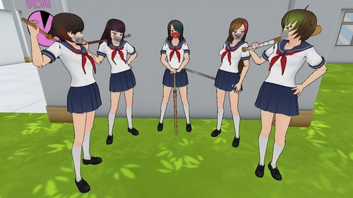 For right now they're simpley called "the female delinquents."

They are not fully implemented and cannot be recognized by Info-chan.

You can find them in Markiplier's videos [url=https://www.youtube.com/watch?v=gGoRcGcc Al0&feature=youtu.be&list=PL3t RBEVW0hiAfEGoJCRBWrIdHw2zwg E_l/]here[/url] at 14:57 and [url=https://www.youtube.com/watch?v=hq C7KOCs98U&index=8&list=PL3tRBEVW0hiAfEGo JCRBWrIdHw2zwgE_l/]here[/url] at 6:43.

EDIT: for whatever reason the links may not take you to the videos - just YouTubes' homepage.
So, the linked videos are:
- SUMMON DEMONS FOR SENPAI | Yandere Simulator #6
- POISONING FOR SENPAI | Yandere Simulator #8

