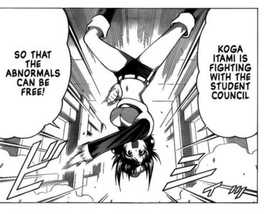  Itami Koga. I would Liebe that XD Having a Cybernetic body like that could make Acrobatics, Self-healing and Stunts not a problem at all. Also, inhuman Strength and Speed. OF COURSE I WILL FIGHT FOR THE FREEDOM OF ALL ABNORMALS AROUND THE WORLD! Nailed it !!!!