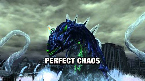  perfect chaos because I know sonic has the power of defeat perfect chaos other than metal madness