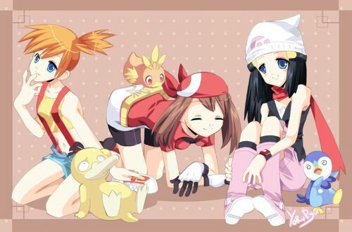 Misty had to leave to take care of the gym because her sisters were being lazy. Then the other girl May just started her Pokemon journey and tagged along with Ash and his friends in the Hoenn region. Same happened with Dawn after May left, but in the Sinnoh region.