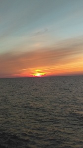  This is a picture I took on my phone. It's a sunset over Lake Erie~