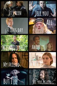there are many ....like Severus Snape, Remus Lupin,Sirius Black,Albus Dumbledore,Dobby,Fred,Primrose Everdeen,Finnick Odair,Rue,Newt,Teresa,Chuck,Tris,Augustus etc.