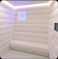  Any environment that isn’t chaotic and loud. Peaceful place, like: Beaches Lakes Pluto (assuming its peaceful) My back and front yards My bedroom Japanese hot springs And padded rooms Photo: An honestly cool-looking padded room. If I could decorate my own house like this, I would.