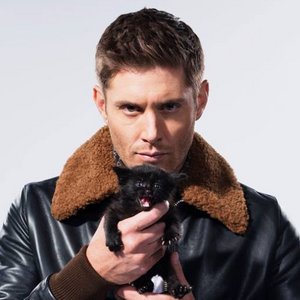  Jensen with a kitty....meow wow!!!!!!!!!!!