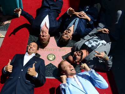  BSB with their سٹار, ستارہ on the Hollywood Walk Of Fame