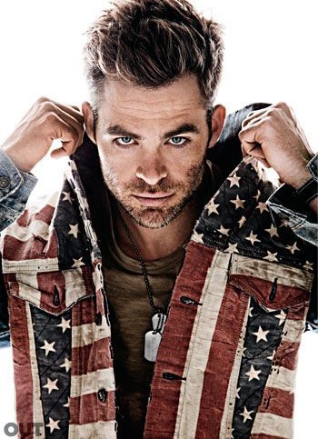  what better way to celebrate America's birthday than this pic of Chris Pine in a stars and stripes jacket!!!