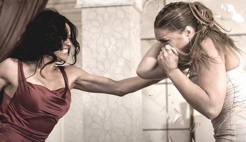  lets get ready to rumble!!!! Michelle Rodriguez throwing punches at Ronda Rousey