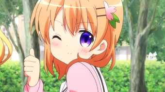 Hoto Cocoa from Gochuumon wa Usagi Desu Ka is my favorite orange hair girl.