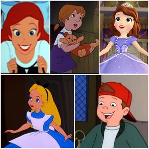  I have many, but I think i'll say my superiore, in alto 5. 5: Penny(The Rescuers) I can relate to her, because I may be funny, but I can fiesty as well. 4: T.J. Detweiler(Recess) We both can be pranksters, but we have a kind heart, and are like the leaders. 3: Alice(Alice in Wonderland) We're both curious and sometimes can lead us into trouble. 2: Ariel(The Little Mermaid) Just like Alice, we're curious as well, but we also Amore to explore and see new things as well. 1: Sofia(Sofia the First) We both have brown short hair and fair skin, but we also are very kind, and care very deeply. And we also like to explore new things as well