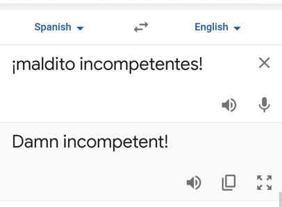 I have the subtitles turned on and it came up as maldito incompetentes, which translates to below. Alejandro literally swore on a kids show in Spanish. 