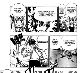 Well Lucy blushes and flirts a lot with gray.
Gray likes Lucy just as a friend though & cares about her but you see gray become close to juvia & he develops romantic feelings for juvia. 

