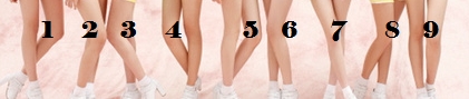  ok in this photo who legs are best idont give the names of the members just look