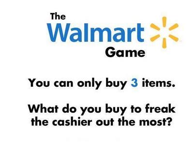  If anda were playing the Walmart game, what would anda buy?