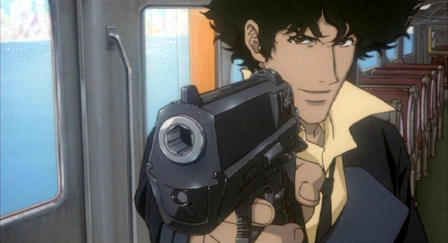Post an anime character with a gun