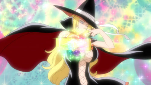 Post a picture of an Anime character dressed as a witch.