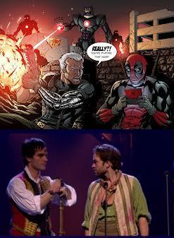 Am I the only one who is reminded of Cable and Deadpool when I see Enjolras and Grantaire? 
