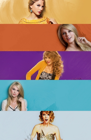 Post a pic of tay in yellow/orange/purple/blue/sky blue background  