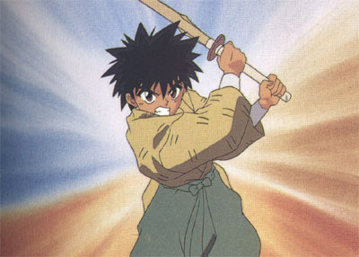  Post a character with a Kendo sword atau a Wooden sword