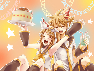  Since it's rin and len's 5th birthday, post a picture of them