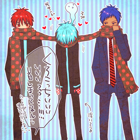  Post characters sharing a scarf