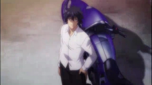  post an アニメ character with his vehicle