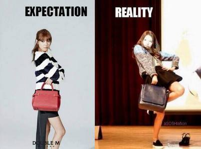  Post a picture of any SNSD member 'Expectation and Reality'