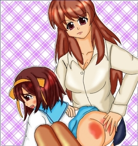 Who here thinks Haruhi Suzumiya should get a spanking for being a bad girl?