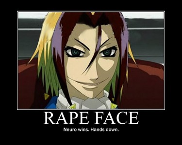 post an アニメ character with a rape face