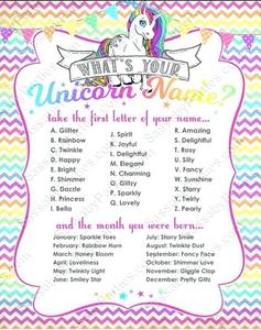  What Is Your Unicorn Name ?
