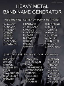  What's Your Heavy Metal Band Name?