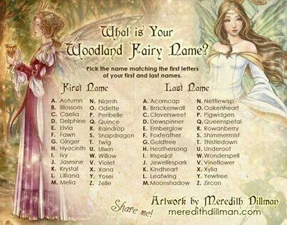 What is your Woodland Fairy Name? 