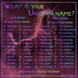  What Is Your Unicorn Name?