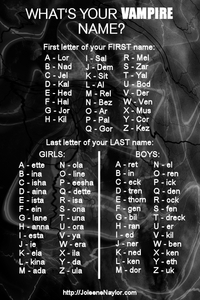 What's Your Vampire Name?❤️🦇⚰️🍷