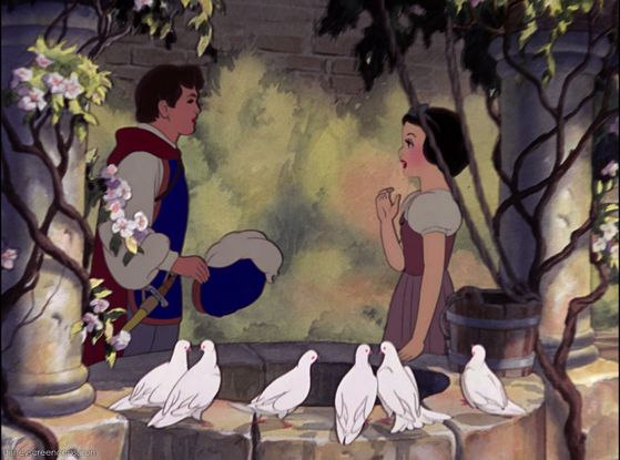  Such a cute and hart-, hart warming scene, I love especially when Prince sings for Snow White, it can't get meer romantic than that