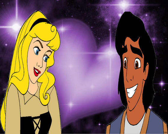  Aurora and Aladdin, I made this تصویر :)