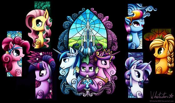  7. Shining Armor and Cadance: Both made a reappearance in the season premiere. Cadance and Shining rule the Crystal Empire which will be the suivant venue for the Equestria games. They were both present at Twilight's coronation.