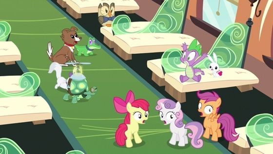  Spike, the pets, and the CMC: They all had lots of bonding time によって going on a wild adventure in Just For Sidekicks.