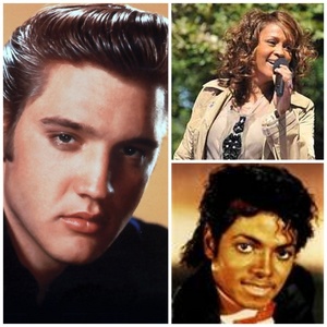  Elvis Presley, Whitney Houston and Michael Jackson