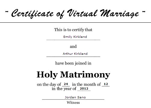  Official Marriage Certificate of Authenticity