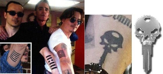Damien and Johnny with Ching tattoos; Harley Davidson Skeleton Key