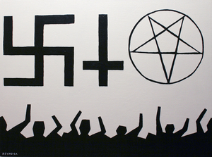 Image result for pic of satanic pentagram and swastika