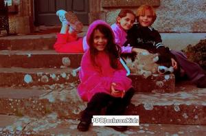  prince, paris, and blanket in front of the inn in irearland