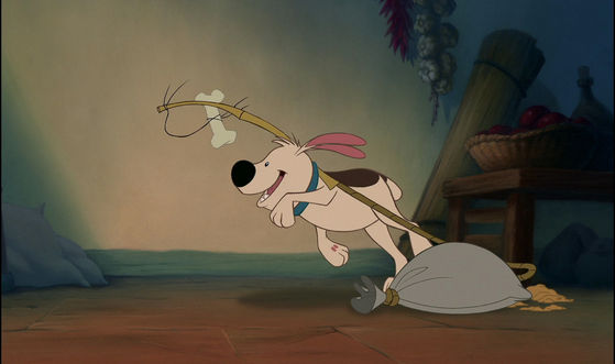  Mulan: Who's the smartest doggy in the world? C'mon, smart boy! Can anda help me with my chores today?