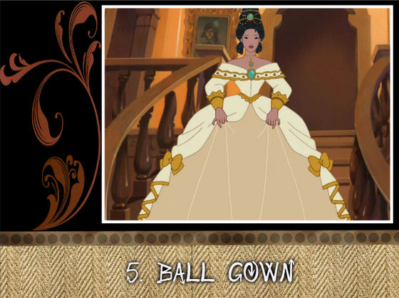  "I tình yêu Pocahontas' ballgown. It shows her like a princess, just she really is. The ribbon are really nice and she looks elegant." - BraBrief
