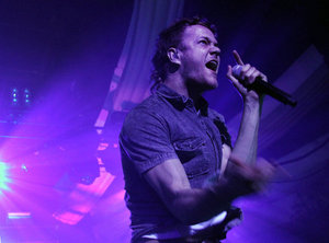  Dan Reynolds leads Imagine Drachen at the Hollywood Palladium, where the Las Vegas band played two sold-out shows in support of its hit album "Night Visions."