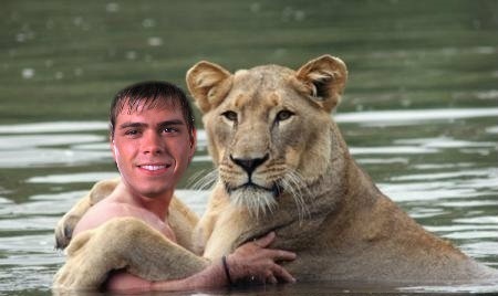  Matthew with a female lion