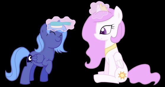  Luna and Celestia as fillies when they were young.