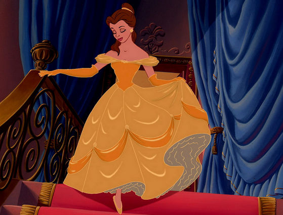 The iconic golden ballgown