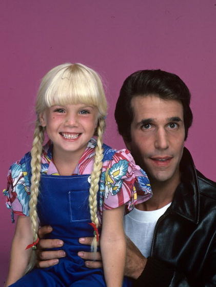 Heather with Henry Winkler in "Happy Days"